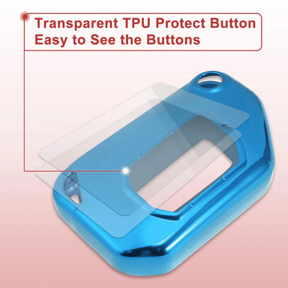 TPU Blue 4 Button Car Remote Key Fob Cover for Jeep Wrangler JL (2018-2021)