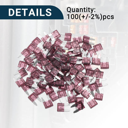 40A Mini Blade Fuses - Durable Short Circuit Protection - 100 Pcs