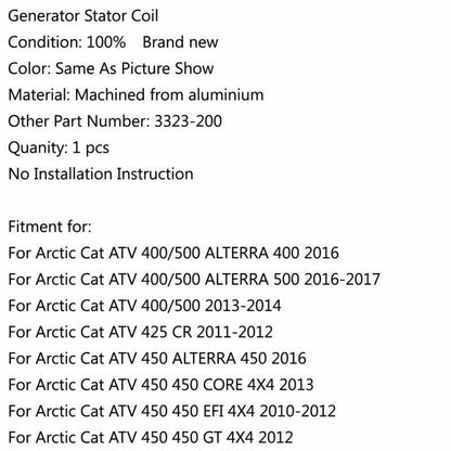 Stator Coil for Arctic Cat AHV 400/500 425 450 ALTERRA XC450 XR500 (2004-2023)