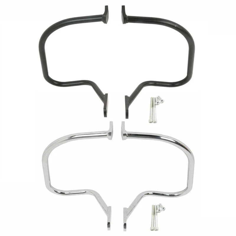 Black Chrome Rear Saddlebag Guard Bar for Harley Softail Heritage (1997-1999)