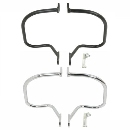 Black Chrome Rear Saddlebag Guard Bar for Harley Softail Heritage (1997-1999)