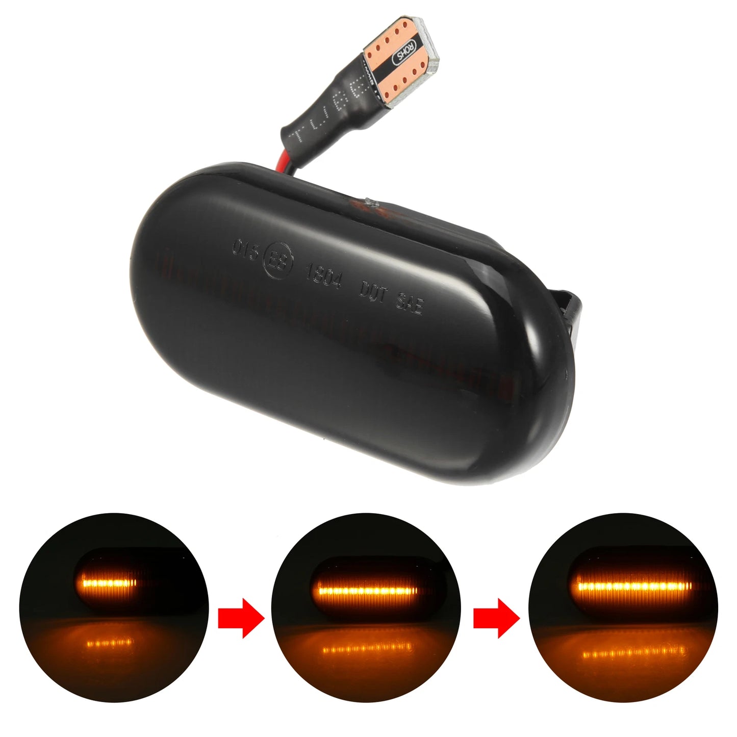 Pair Side Marker Lights for Nissan (2007-2012) Black Lens