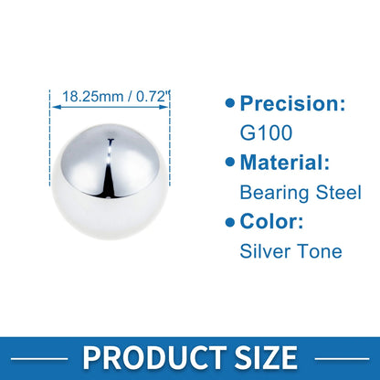 Bearing Ball 18.25mm for G100 Steel Silver Tone 10 Pcs
