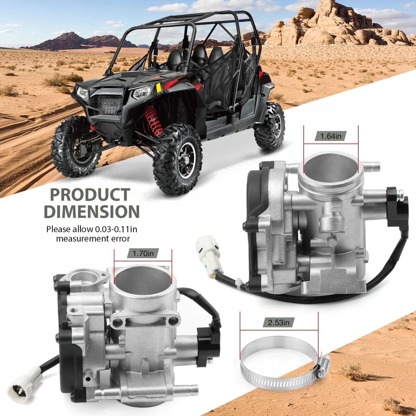 Throttle Body for Polaris EFI RZR 800 and RZR S 800 (2008–2009)