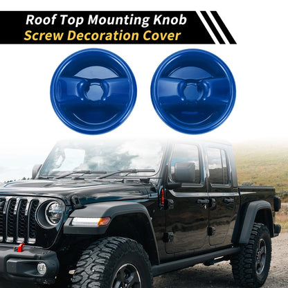 Roof Top Mounting Knob Screw Cover for Jeep Wrangler JK (2007-2017) Blue