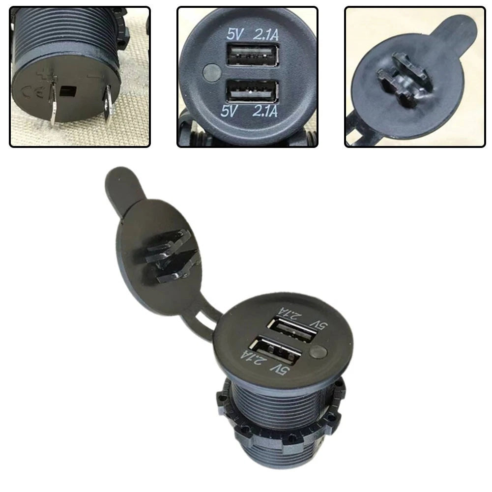 USB Dual Socket 12-24V Vehicle Charger/Data Cable for Yachts