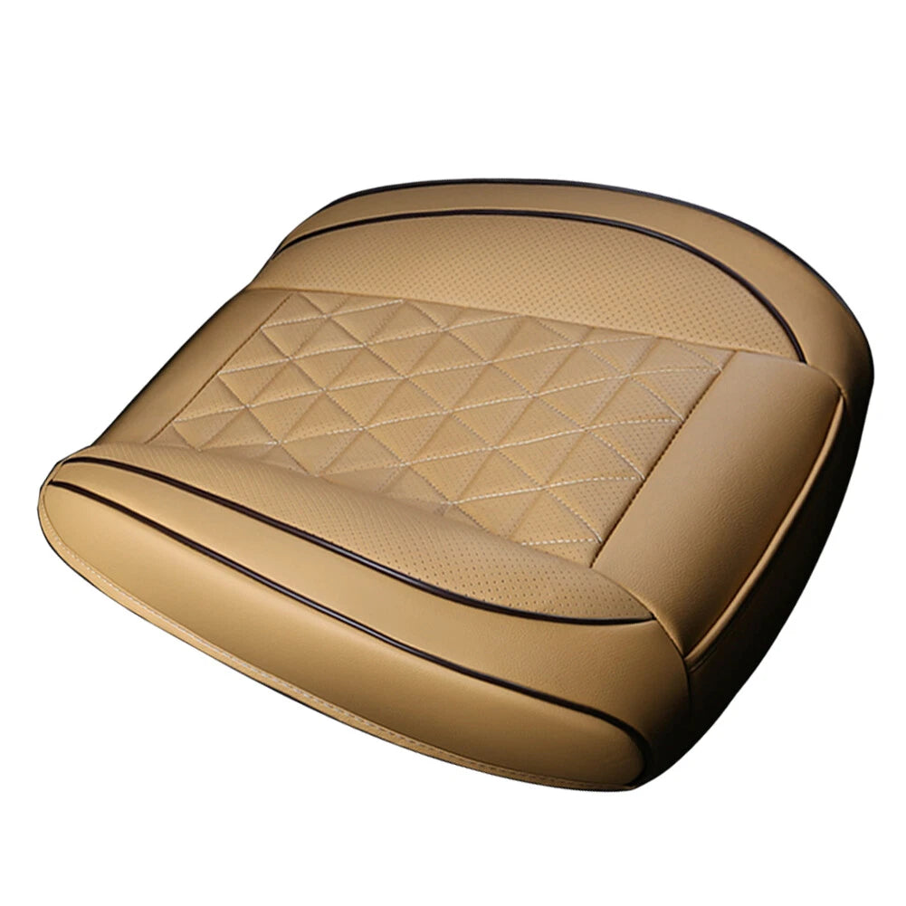 Beige PU Leather Single Seat Cover for Car SUV - Cushion Pad Protector