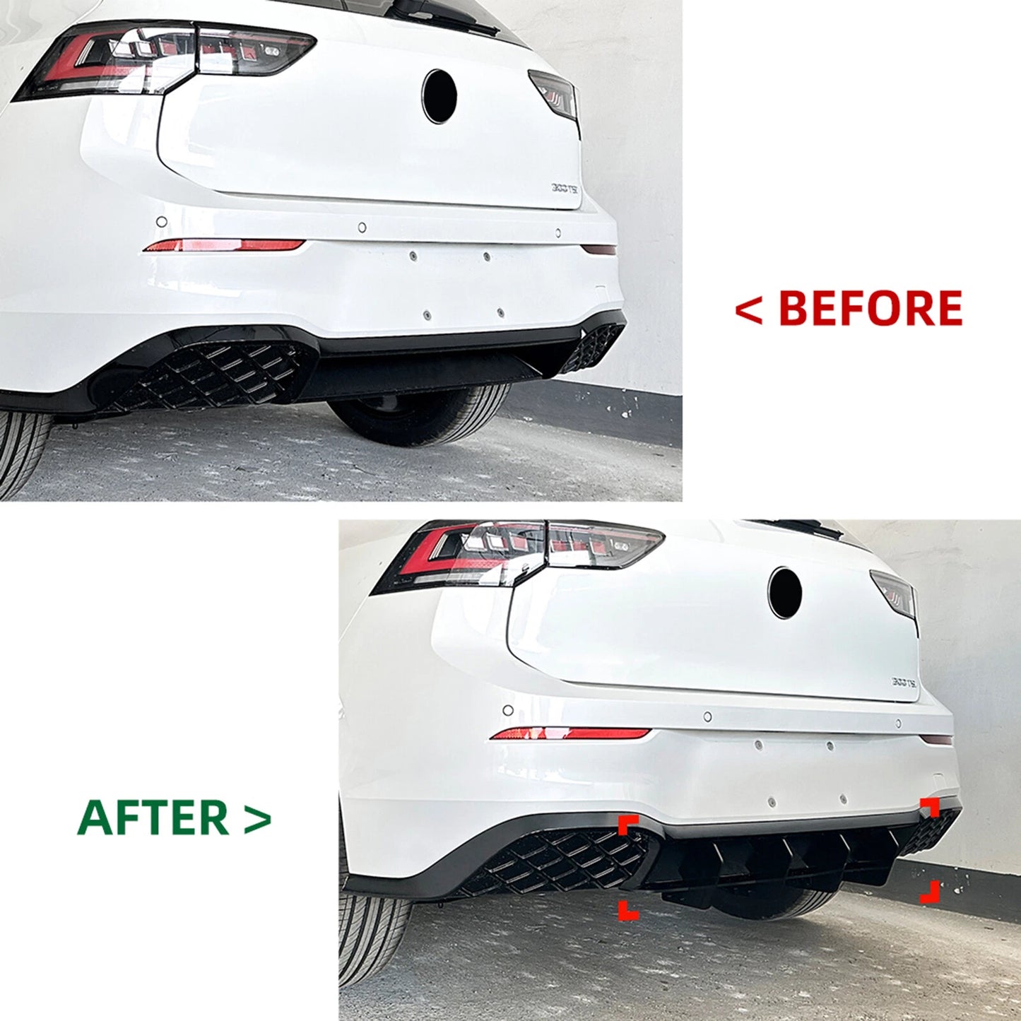 Rear Bumper Diffuser Lip Cover for VW Golf 8.5 Rline (2024-2025)