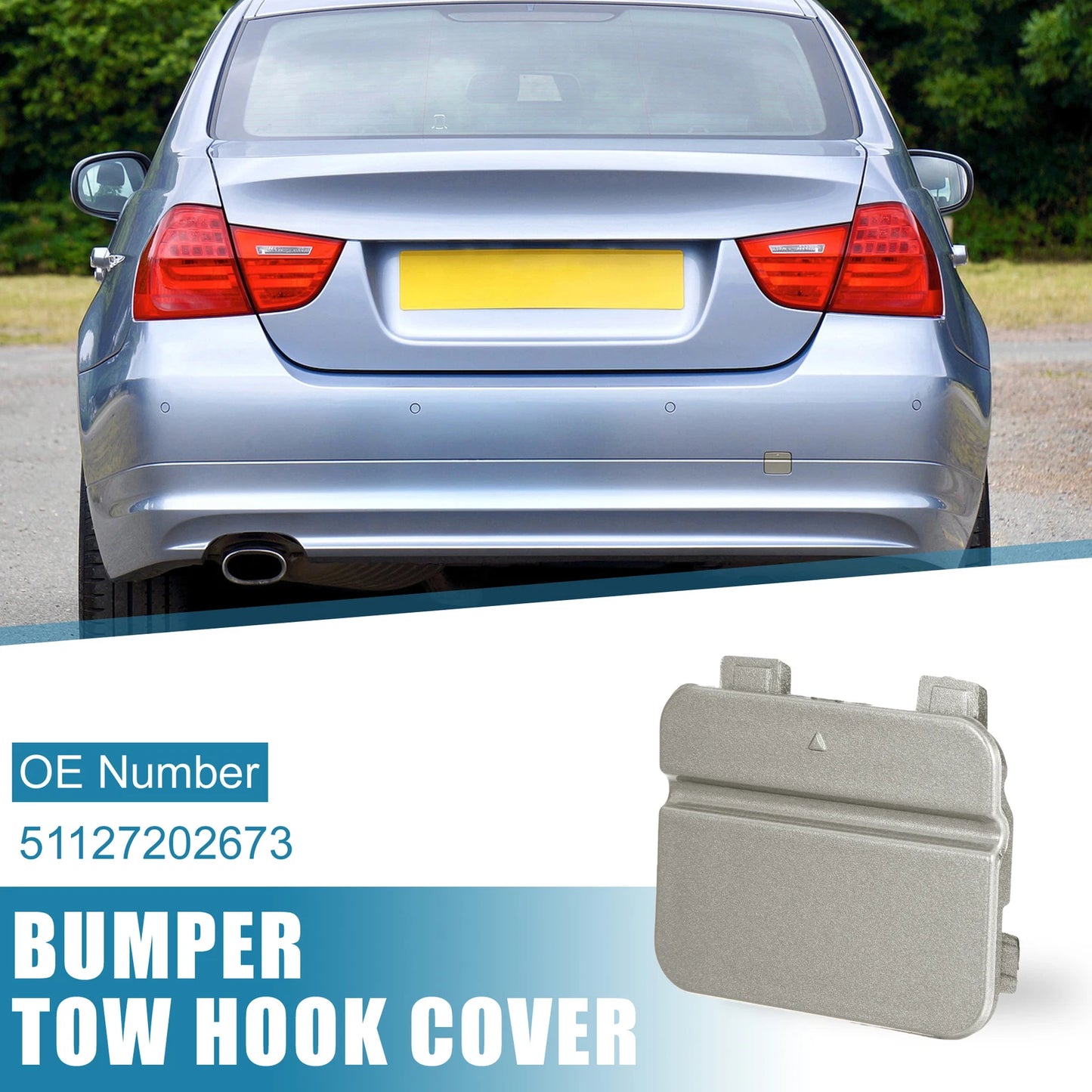 Rear Bumper Tow Hook Cover for BMW 3 E90 E91 (2009-2012) Silver Gray