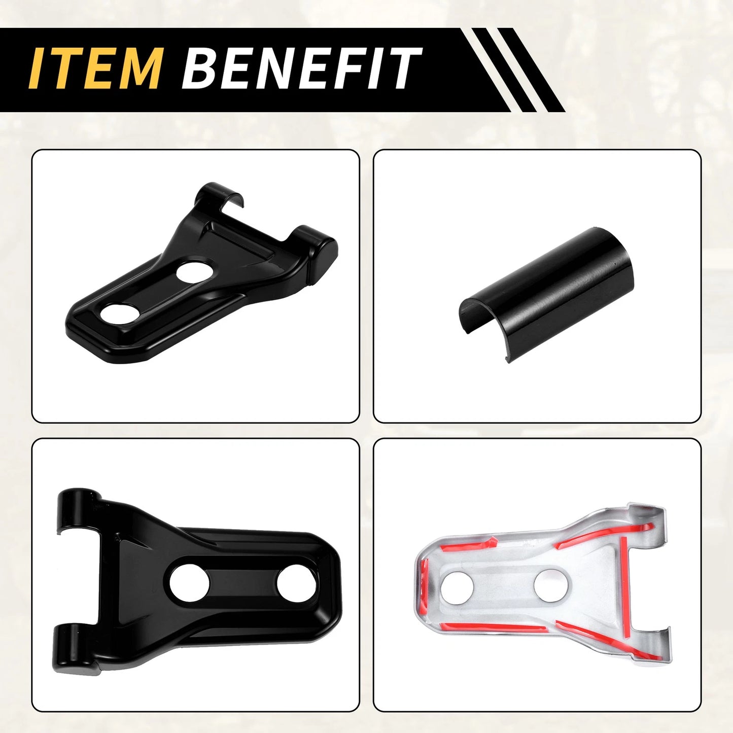Hood Hinge Cover Trim for Jeep Wrangler JL JLU (2018-2024) Black 1 x Set