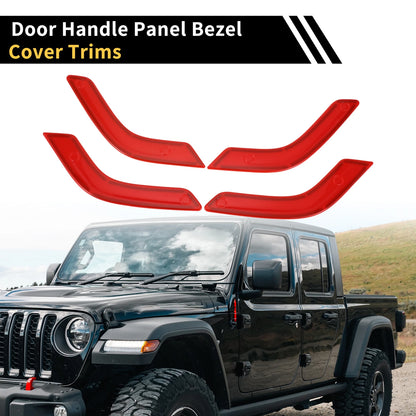 Front Rear Door Handle Panel Bezel Cover Trims for Jeep Wrangler JK JLU (2007-2023)