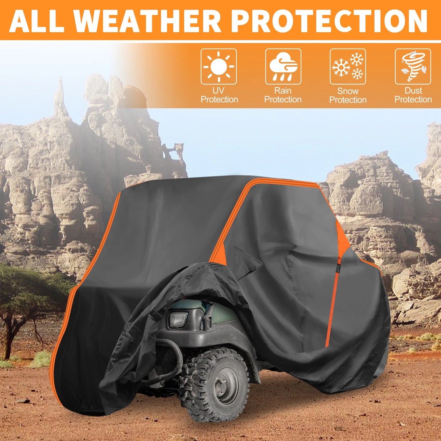 Waterproof UTV Cover Side by Side for Kawasaki MULE SX Black 210D PU