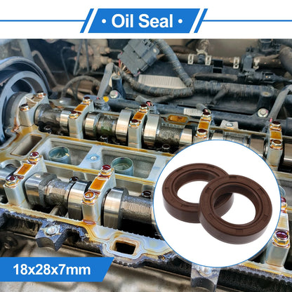 Oil Seal / 18x28x7mm / Seal Ring Rotary Shaft Seal FKM Rubber Brown 2 x