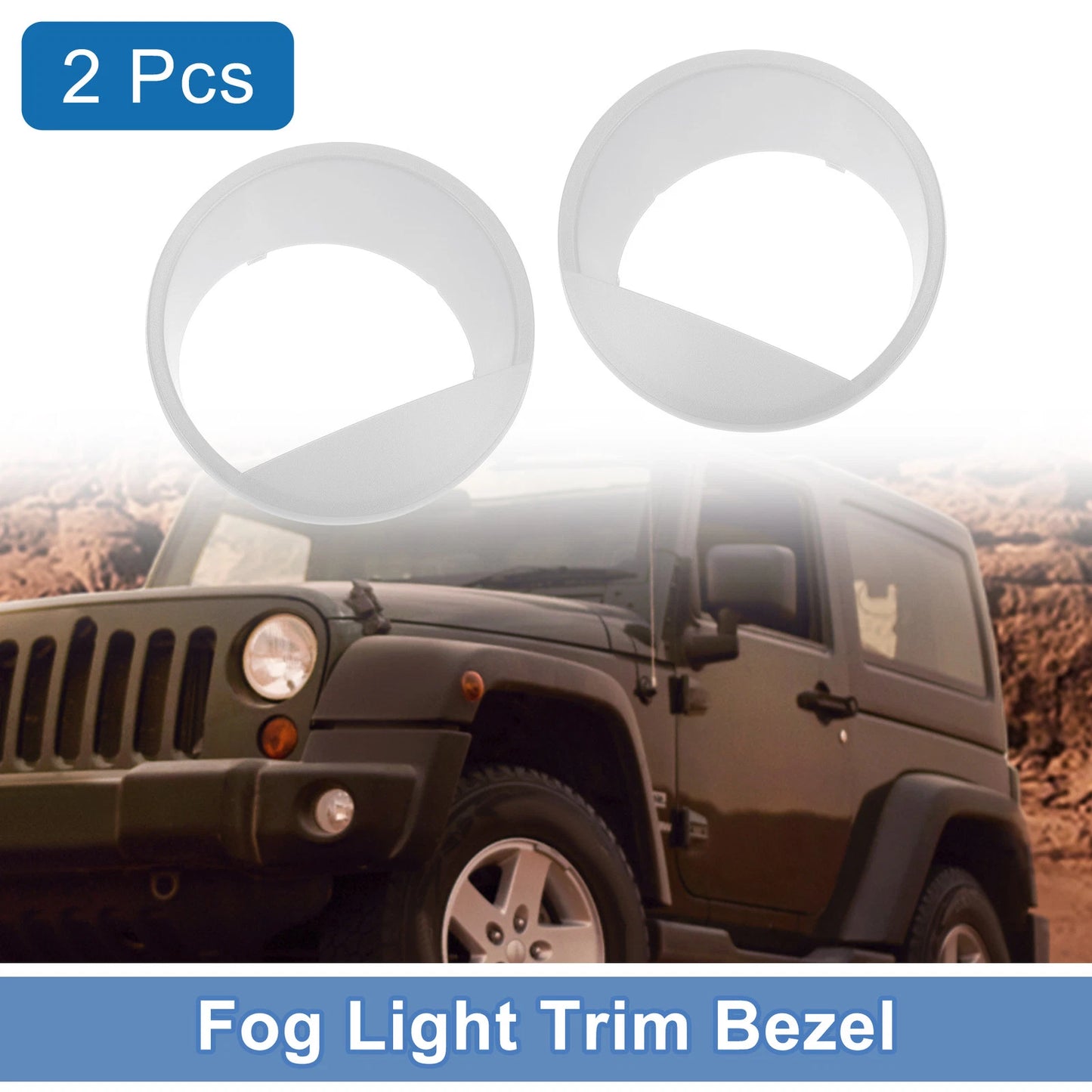 2 x Headlight Trim Bezels for Jeep Wrangler JK (2007)