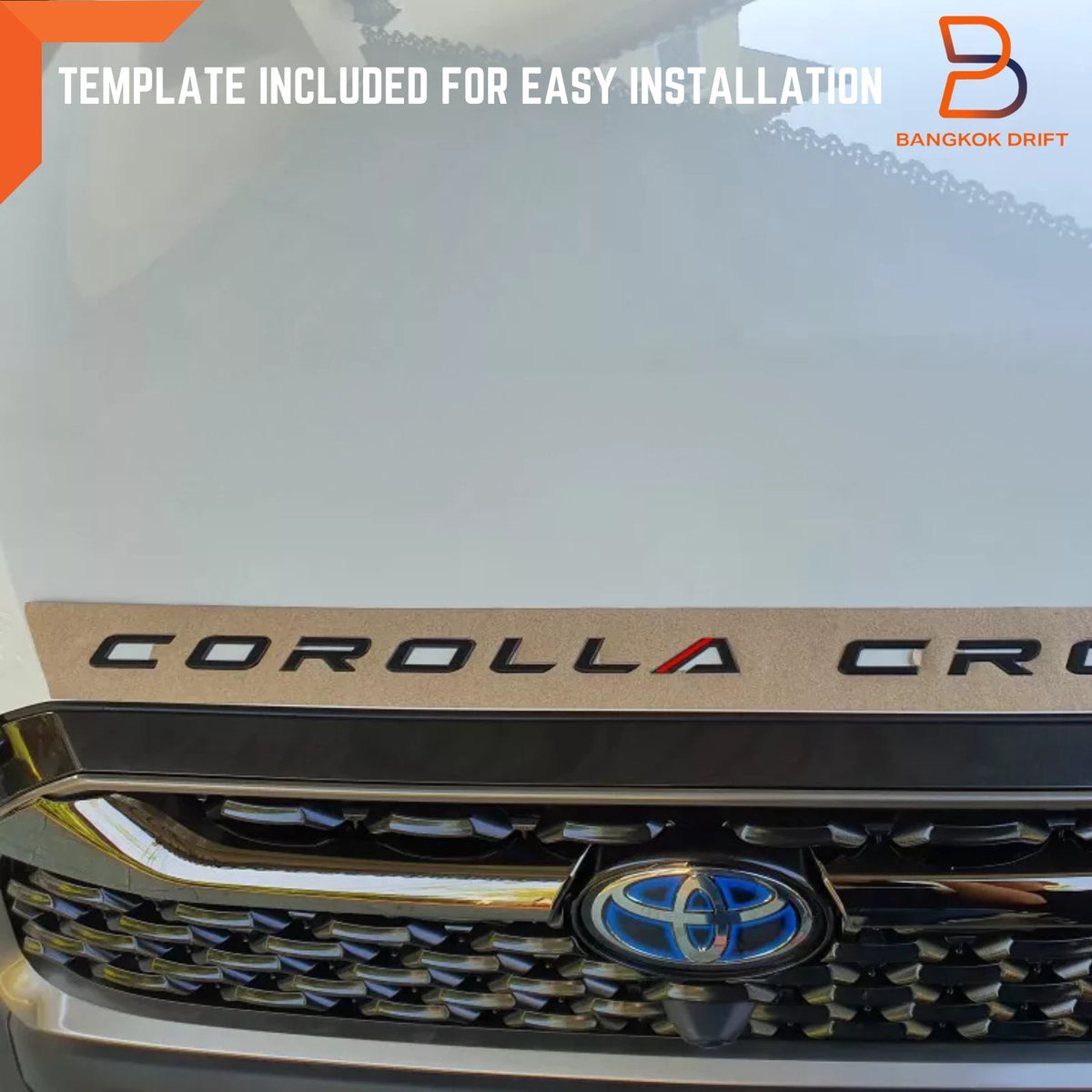 3D Acrylic Logo Emblem with Silver Red Trim for Toyota Corolla Cross (20-25)