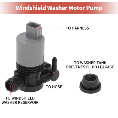 Windshield Washer Pump & Grommet for Mazda, Toyota