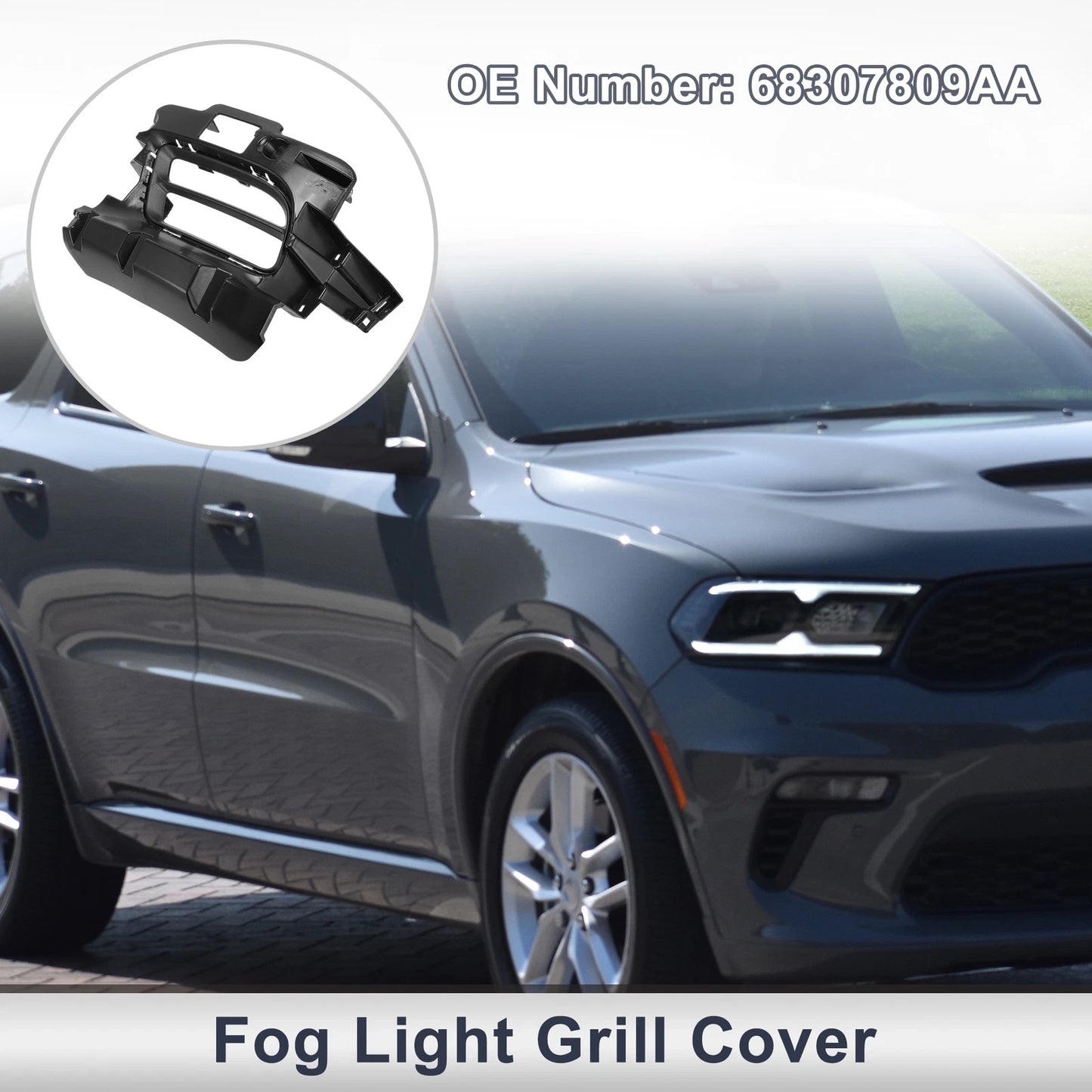 1 Pc Front Left Fog Light Grill for Dodge Durango (2018-2020)