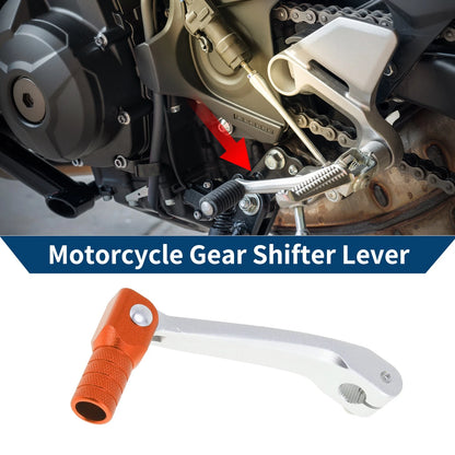 Folding Shifter Lever for Honda CRF150F (2003-2017) Silver Tone Orange