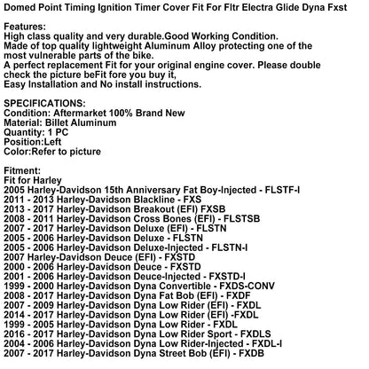 Curved Ignition Timing Cover Black for Harley Electra Glide, Dyna, Road King (2000-2023)