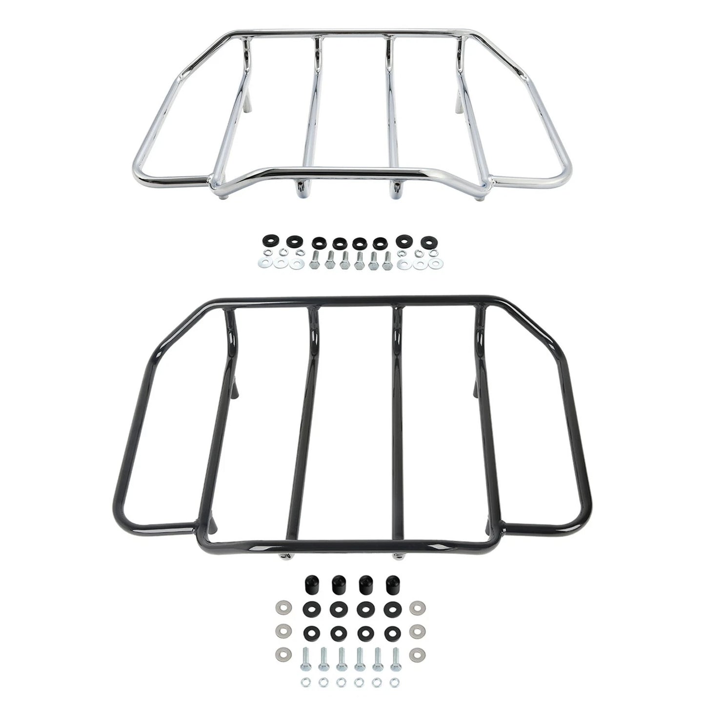 Chrome/Black Trunk Top Luggage Rack for Harley Touring (1984-2024)
