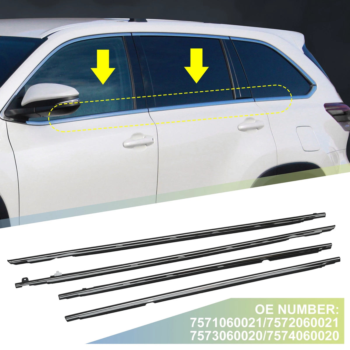 4pcs Window Glass for Toyota Land Cruiser Base 4.5L (2008-2021)