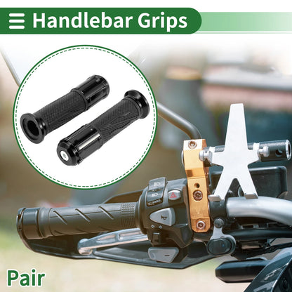 7/8" 22mm Handlebar End Grip Aluminum Black for Motorcycle