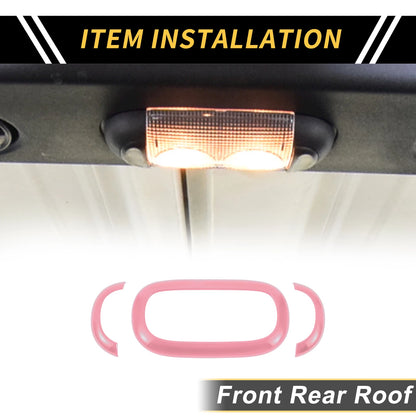 Front Rear Roof Reading Light Trim Covers for Jeep Wrangler JK (2007-2018)