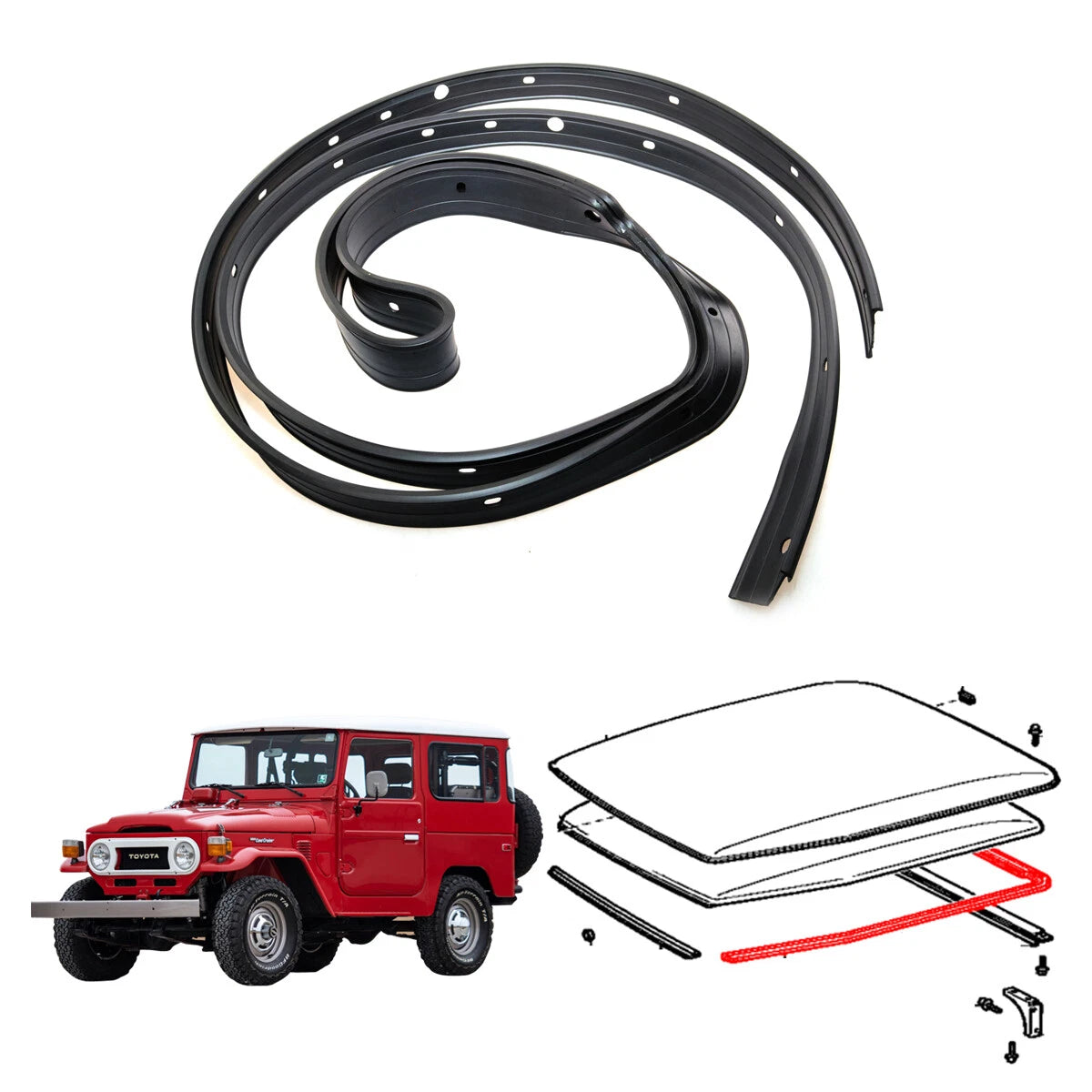 Rear Roof Drip Moulding for Toyota Land Cruiser BJ40/FJ40 Hardtop 1974-1984