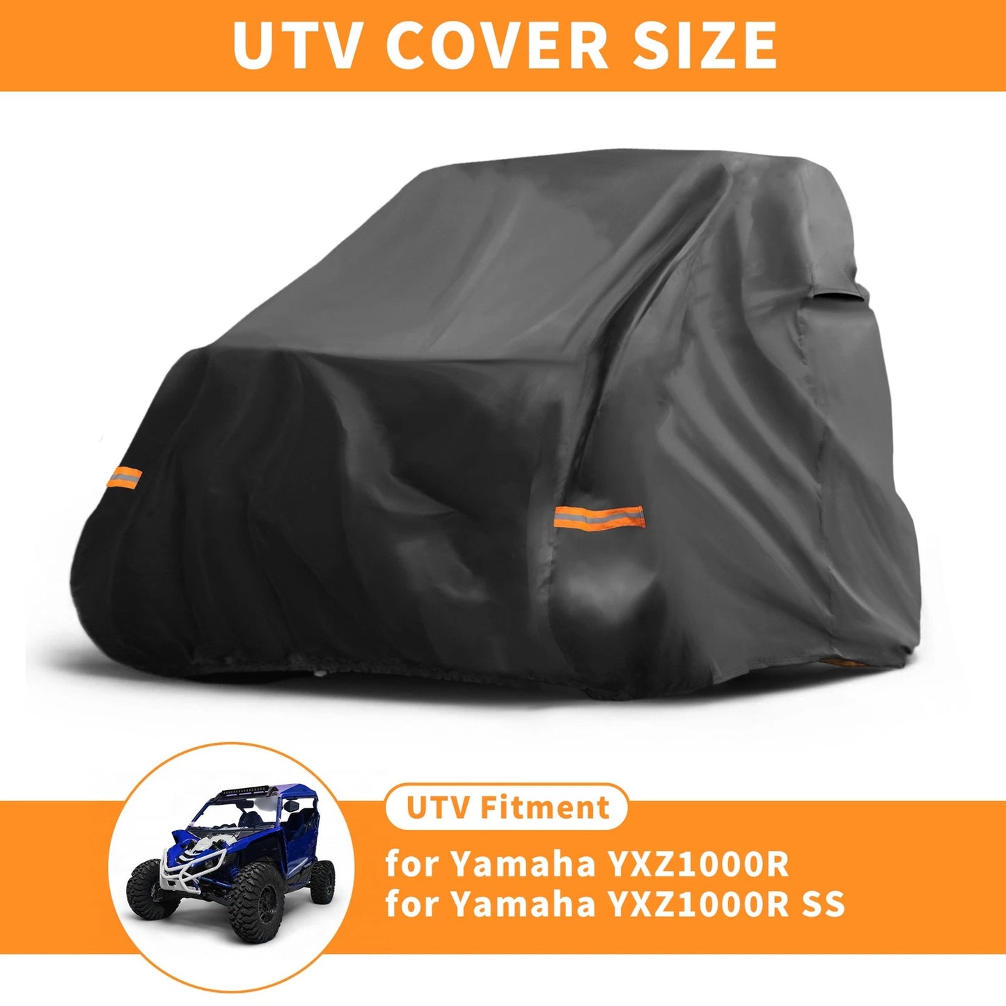 Waterproof UTV Cover Side by Side for Yamaha YXZ1000R 2 Seater Black