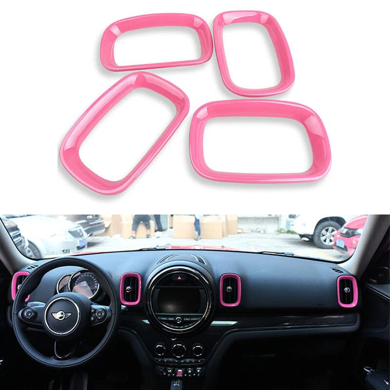 4X Red Dashboard Side Air Outlet Vent Cover Trim fit For Mini Countryman F60