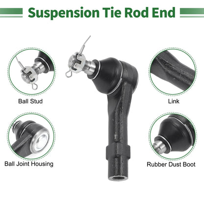 6 Pcs Front Suspension Tie Rod Ends & Sway Bar Link for Ford Explorer (2002-2010)