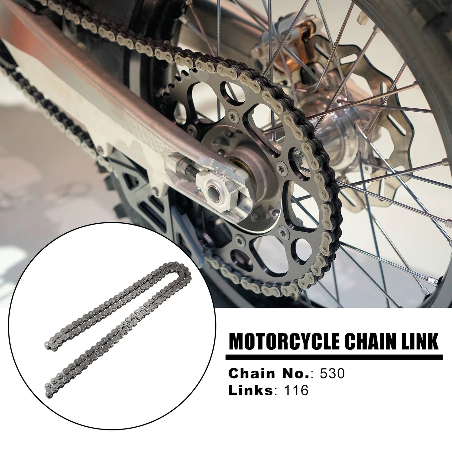 116 Link Non O-Ring Motorcycle Chain for Motorcycle ATV Dirt Bike