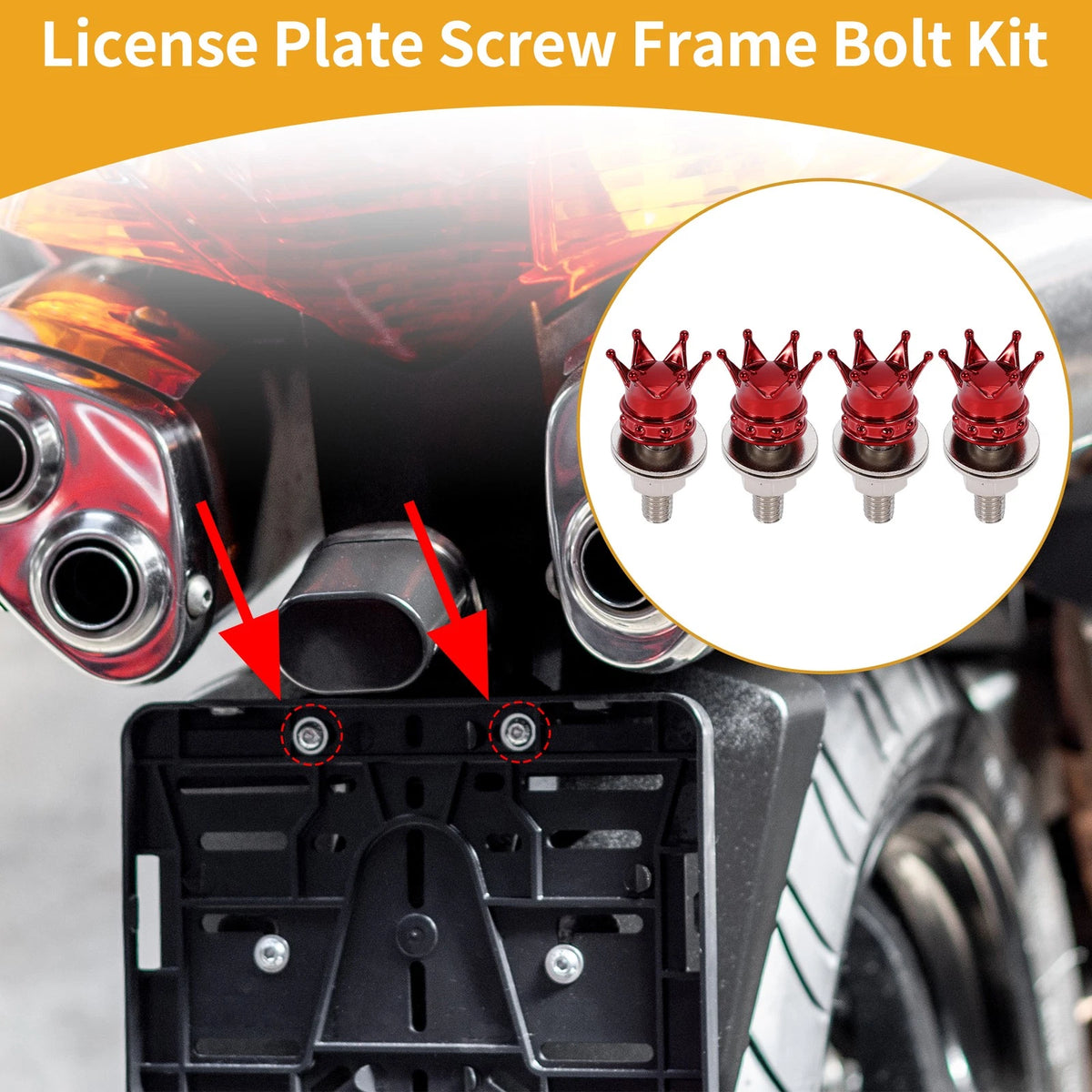 License Plate Screws Cover 35mm Aluminum Alloy Red 4 Pcs for Universal