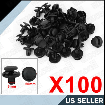 100 Pcs 8mm Nylon Rivet Fasteners for Honda Accord (2003-2007)