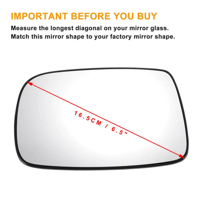 Left Side Heated White Mirror Glass for Toyota Yaris (1999-2003)