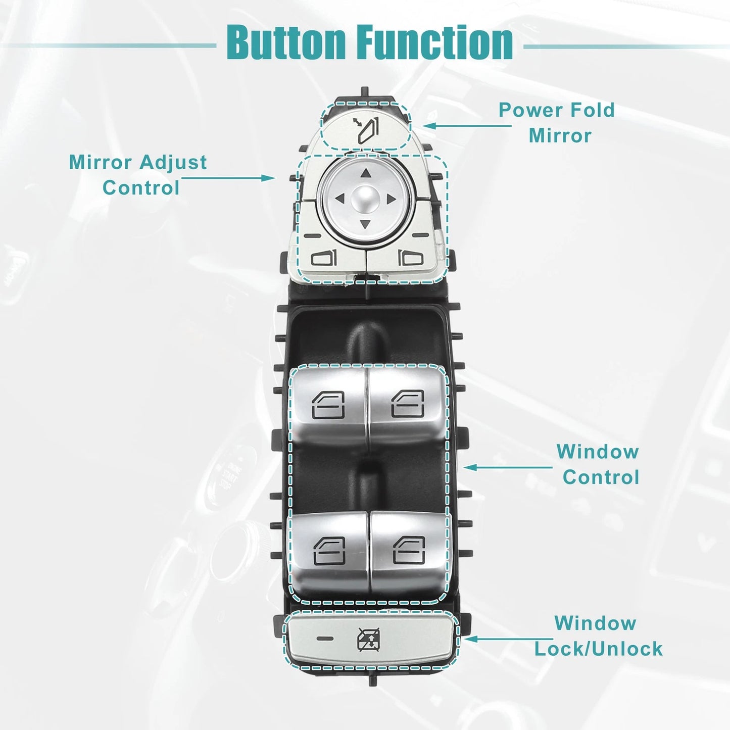 Power Window Switch Set for Mercedes-Benz GLC300 C300 (2016-2023)