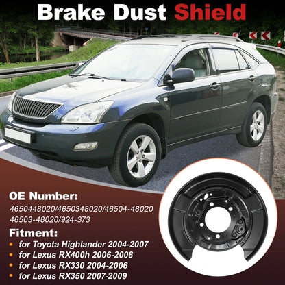 Brake Dust Shield / 2 x Rear Left/Right / Toyota Highlander Lexus RX400h