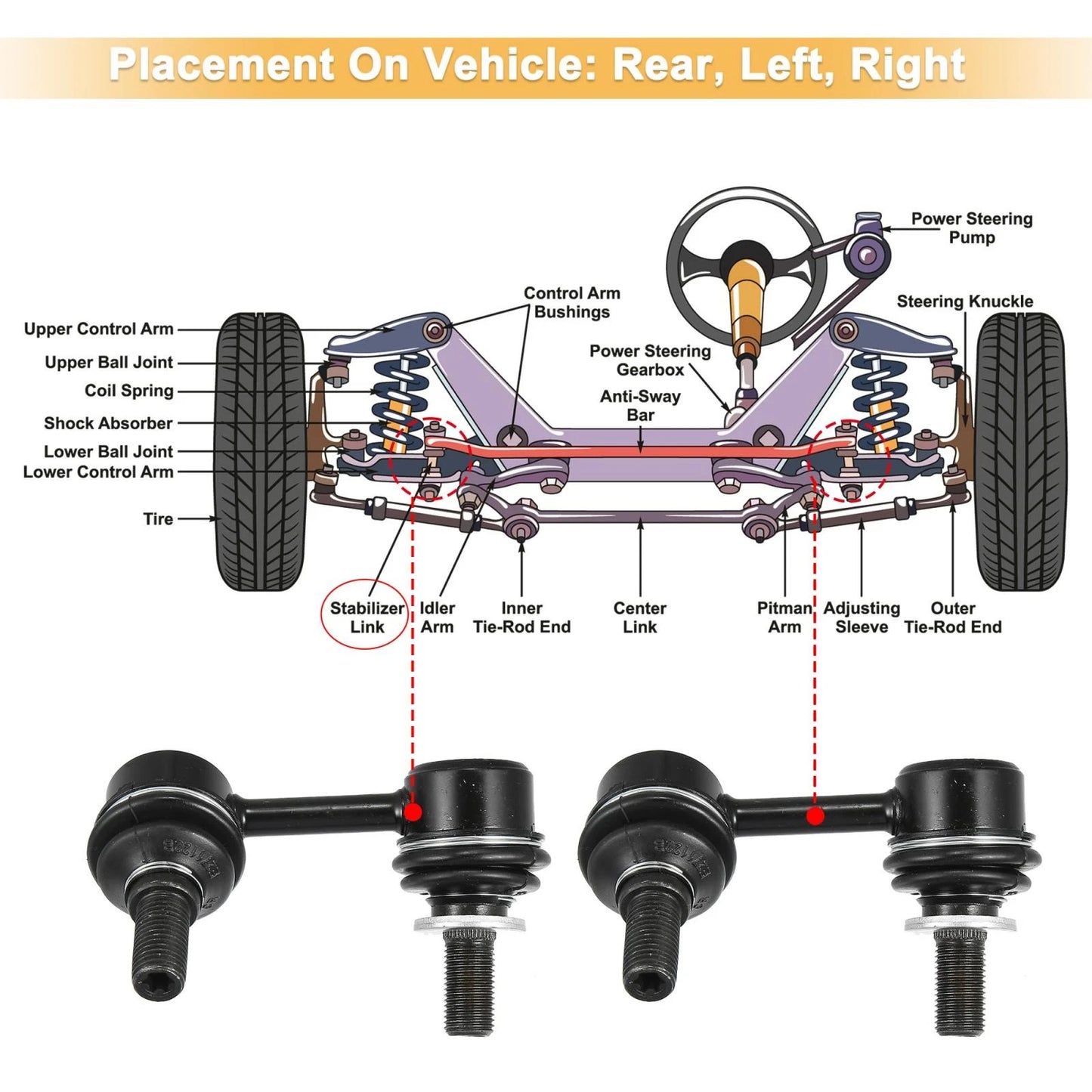 Front Sway Bar Links for Toyota Tacoma (2001-2004)