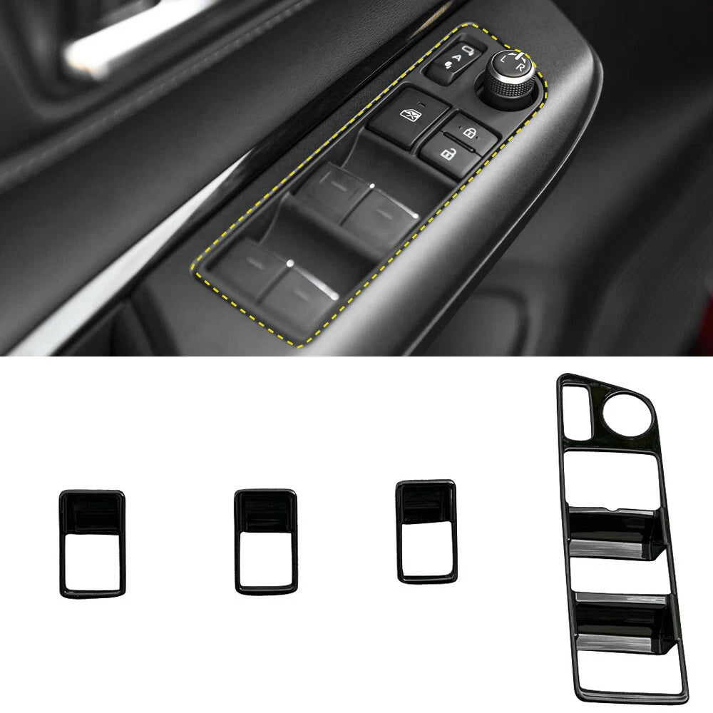Door Window Lift Switch Cover Trim for 2020-2024 Toyota Harrier Venza LHD