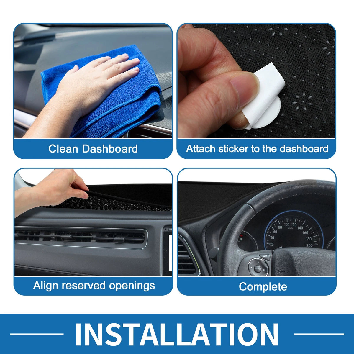 Dashboard Dash Cover Mat for Chrysler 300 300C (2011 - 2022) Sun Pad Black
