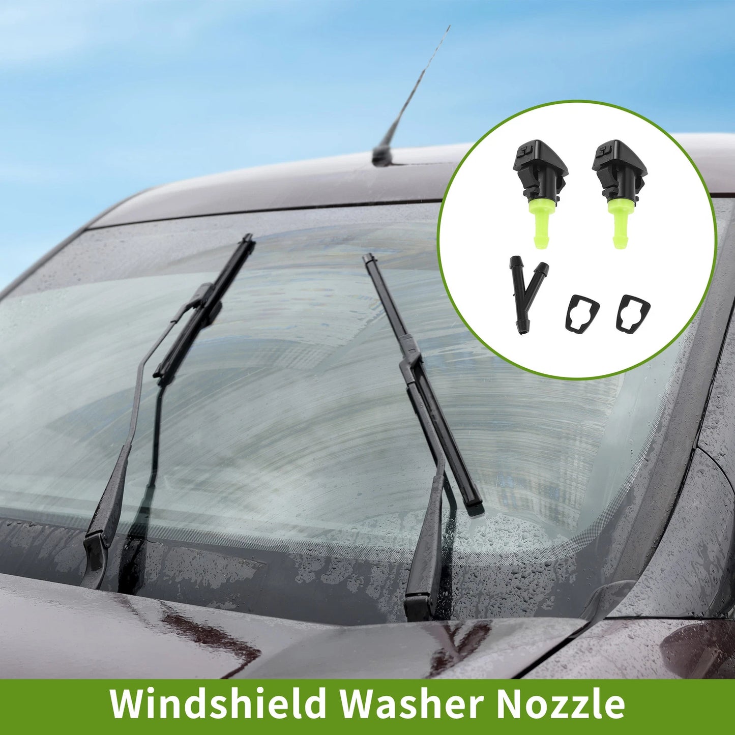 Windshield Washer Nozzle w/ Hose Connector for Chrysler