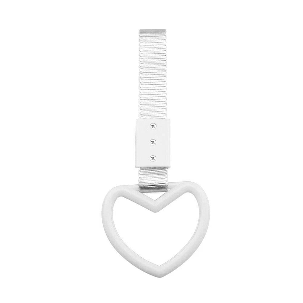 Heart JDM Tsurikawa Ring Handle Strap for Train Bus Drift Charm Tools White
