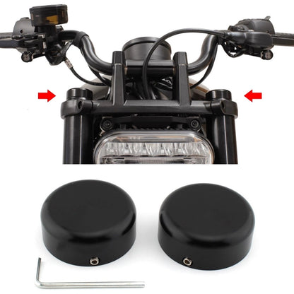 2 x Black Front Fork Boot Slider Shock Covers for Harley Softail (2018-2022)