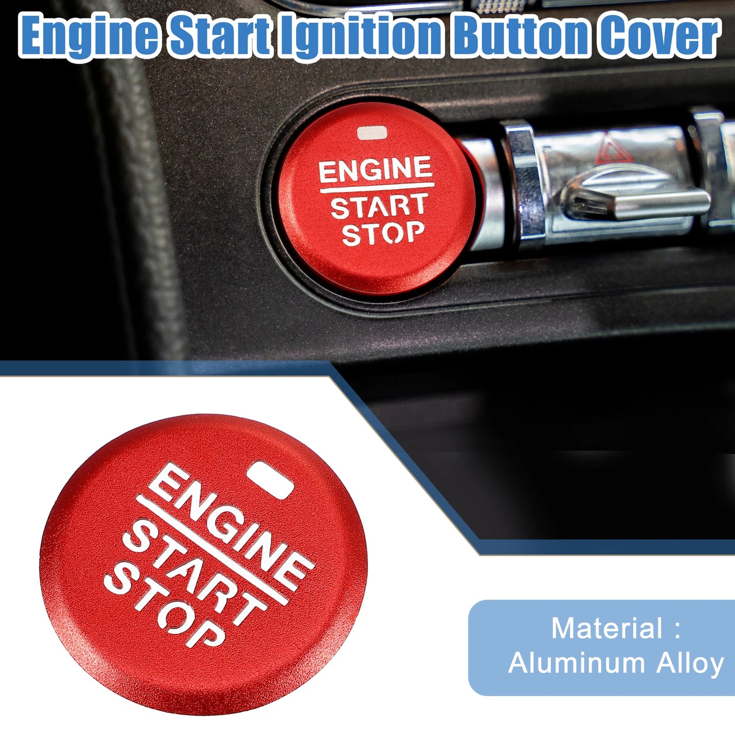 Ignition Button Cover Decal for Ford Mustang (2015-2021) Red