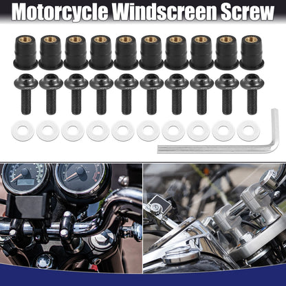 Windscreen Screws Fairing Mounting Nuts 10 x for M5 Motorcycle