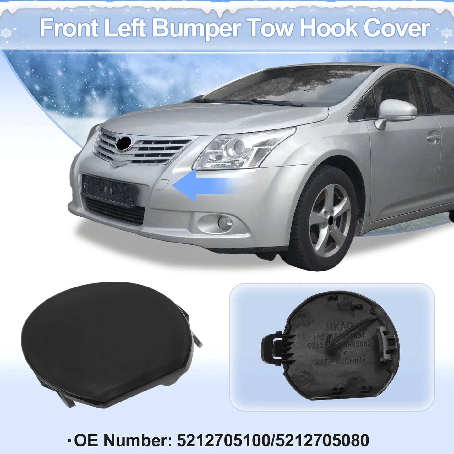 Left Front Tow Hook Cover for Toyota Auris (2013-2015)