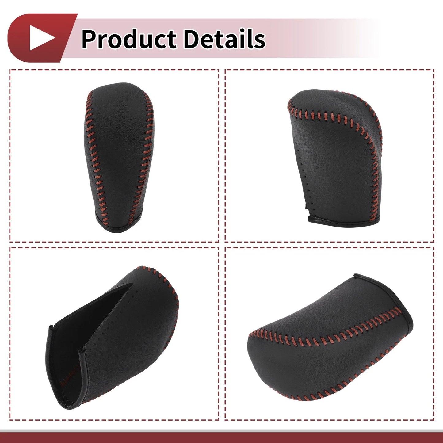 Car Gear Shift Knob Cover for Subaru Forester (2006-2012) - Black Brown Faux Leather