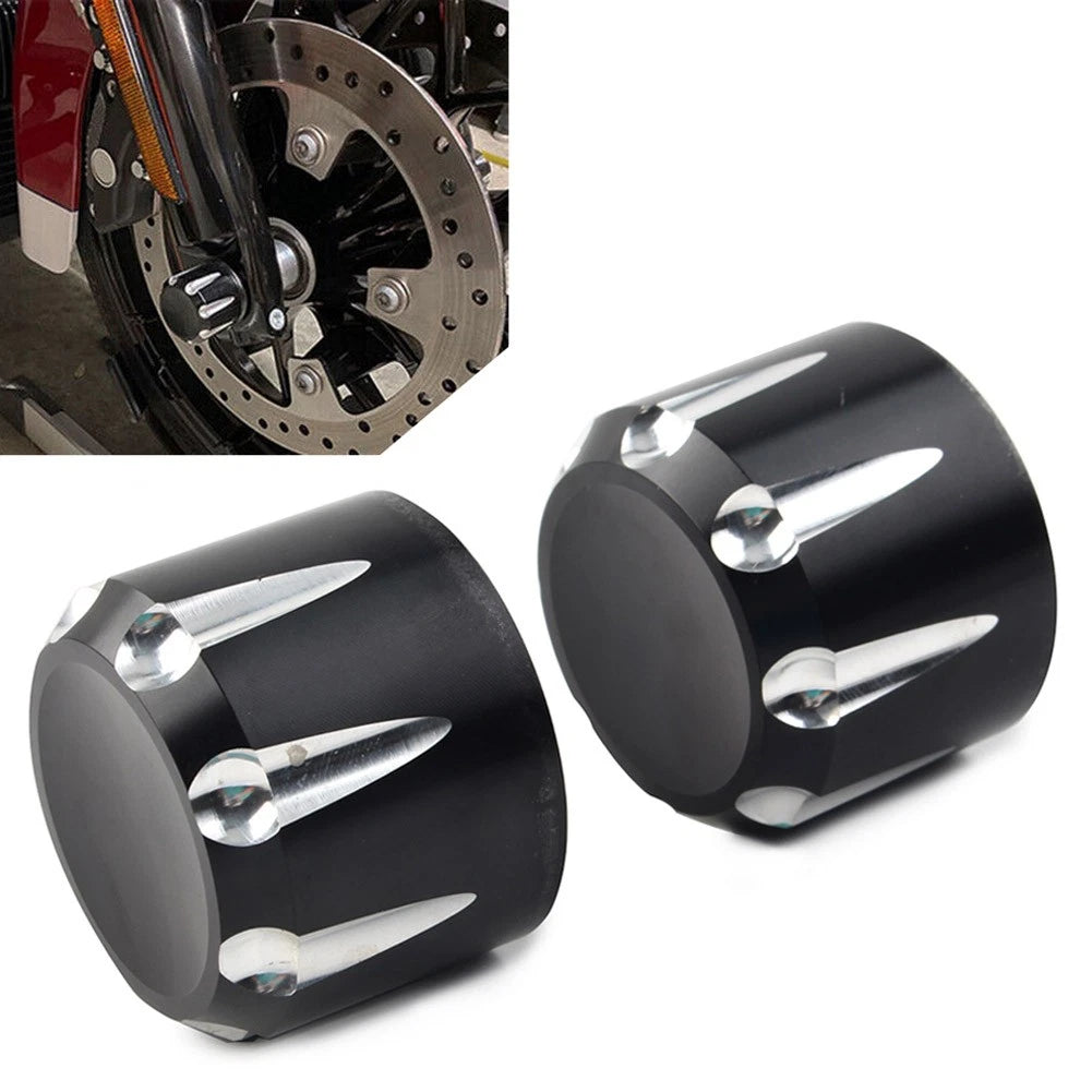 CNC Front Axle Cap Nut Covers for Harley Touring Road King Electra Glide (2009-2023)