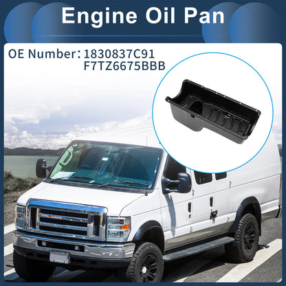 Engine Oil Pan for Ford E350 Econoline 1997-1998 - 1 x Iron Black