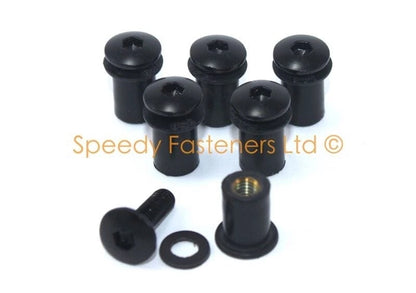 Parabrisas 6x Negro Tornillos for Suzuki GSX-R
